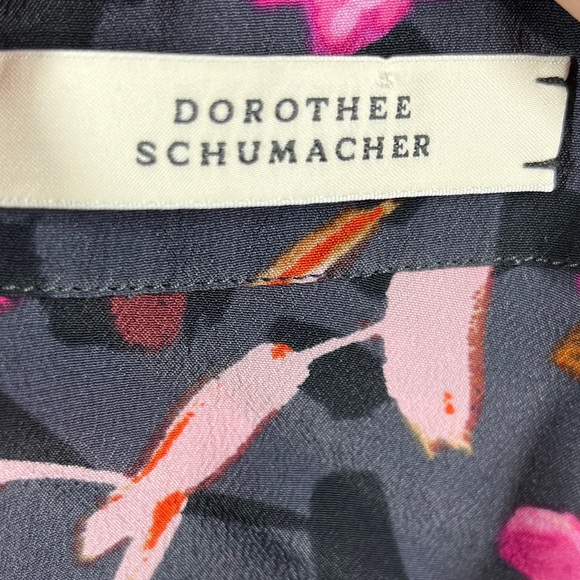 Dorothee Schumacher Floral SILK Blend Long Sleeve Button Down Shirt Top Blouse 6 - Picture 9 of 15